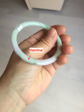 Load image into Gallery viewer, 54.4mm certified 100% natural Type A white/purple/sunny green slim round cut jadeite jade bangle PC253-0842
