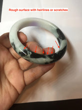 Load image into Gallery viewer, 58.6mm certified 100% natural type A certified dark green/purple/white jadeite jade bangle PH210-6233
