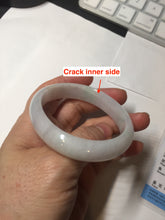 Load image into Gallery viewer, 52mm certified type A 100% Natural sunny green/white/purple oval jadeite jade bangle BK117-0281
