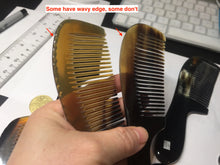 Load image into Gallery viewer, 15.5cm 100% Natural black yellow Buffalo Horn Comb with flaws group AW9
