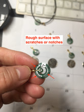 Load image into Gallery viewer, 12–14.5mm Certified Type A 100% Natural Sunny Green Dark Green White Jadeite Jade Concentric Ring Safety Guardian Donut Mom &amp; Daughter Pendant 子母扣 PC224
