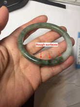 Load image into Gallery viewer, 52mm Certified Type A 100% Natural white Oily Dark Green Gray Black Oval Jadeite Jade Bangle PC219-6219
