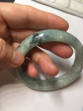 Load image into Gallery viewer, 57mm certified Type A 100% Natural light green gray Jade jadeite bangle BS116-6634
