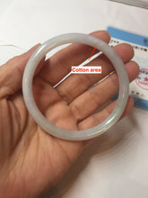 Load image into Gallery viewer, 56.8mm certified Type A 100% Natural light green/white/purple slim round cut Jadeite Jade bangle E135-3951
