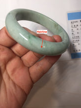 Load image into Gallery viewer, 54.8mm certified 100% natural Type A green/gray jadeite jade bangle BS133-4042
