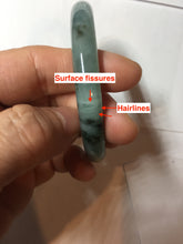 Load image into Gallery viewer, 55mm Certified type A 100% Natural light green blue purple gray black Jadeite bangle PB274-2748
