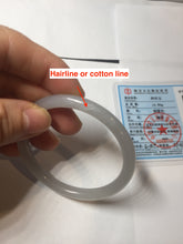 Load image into Gallery viewer, 51mm Certified 100% Natural Icy Pale Smoky Purple (烟紫) Gray Black Round Cut Nephrite Jade Bangle HN140-3371
