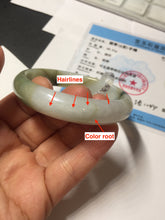 Load image into Gallery viewer, 53.9mm certified natural 100% natural Type A light green/yellow with green floating flowers jadeite jade bangle PA231-4999

