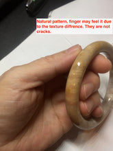 Load image into Gallery viewer, 55.6mm 100% natural beige yellow pink round cut Coral Jade (珊瑚玉) bangle XY116
