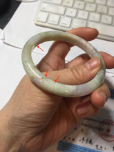 Load image into Gallery viewer, 57.5mm certified type A 100% Natural green/yellow/purple (FU LOU SHOU)Jadeite jade bangle PH36-0433
