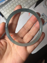 Load image into Gallery viewer, 58.7mm Type A 100% Natural icy watery light green/blue/gray Guatemala slim round cut Jadeite bangle PJ43-0685
