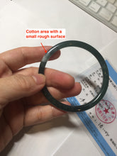 Load image into Gallery viewer, 58.2mm Certified Type A 100% Natural dark green/blue/gray with flying snow Guatemala slim round cut Jadeite bangle PD61-3385

