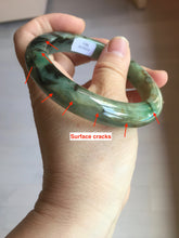 Load image into Gallery viewer, 58.5mm Certified 100% natural Type A dark green/sunny green/black/red/brown jadeite bangle PD85-9801
