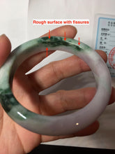 Load image into Gallery viewer, 55.5mm Certified 100% natural Type A sunny Green &amp; Light Purple(春带彩) jadeite jade bangle PH247-0509
