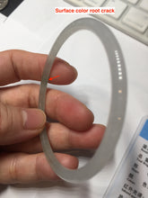 Load image into Gallery viewer, 54.5mm Certified Type A 100% Natural icy watery white/light green/light purple flat slim Jadeite Jade bangle BG224-8576
