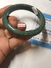 Load image into Gallery viewer, 58mm certified type A 100% Natural oily spinach green jadeite jade bangle PC12-9257

