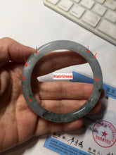 Load image into Gallery viewer, 56.3mm Certified Type A 100% Natural dark green/purple/gray round cut Jadeite bangle AA129-6929
