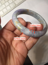 Load image into Gallery viewer, 55.2mm 100% Natural type A green purple carved branches and flowers and golden-painted Jadeite Jade bangle PH183

