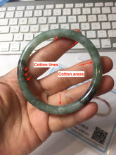Load image into Gallery viewer, 56mm Certified Type A 100% Natural watermelon rind &amp; Smoky Black-Gray(WuJi) Jadeite round cut Jadeite bangle AZ181-0513

