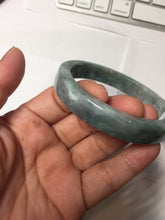 Load image into Gallery viewer, 56-58mm Certified Type A 100% Natural Dark Green Purple Gray Monet's Pond Square Jadeite Jade Bangle group GL61
