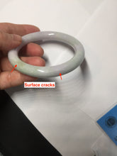 Load image into Gallery viewer, 56mm Certified Type A 100% Natural light green purple(春带彩) round cut jadeite Jade bangle AA79-4954
