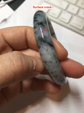 Load image into Gallery viewer, 60.2mm Certified Type A 100% Natural dark green/purple/gray Snowy Pine Mountain Jadeite Jade bangle PF29-1212
