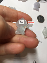 Load image into Gallery viewer, 100% natural type A icy watery light green white purple jadeite little alien hero pendant PF74
