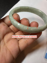 Load image into Gallery viewer, 52mm certified Type A 100% Natural light green oval Jadeite Jade bangle BM94-4461

