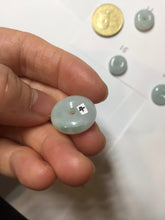 Load image into Gallery viewer, 15-19mm Type A 100% Natural light green purple white Jadeite Safety Guardian Button donuts pendant PH48 Add on item.
