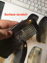 Load image into Gallery viewer, 11x5cm 100% Natural black yellow Buffalo Horn Comb big flaws group XY107

