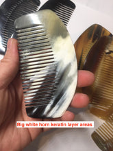 Load image into Gallery viewer, 10x5cm 100% Natural black brown yellow Buffalo Horn half moon Comb with flaws group NJ1
