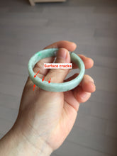 Load image into Gallery viewer, 51.7mm Certified type A 100% Natural sunny green light green with green flying flowers square Jadeite Jade bangle PA257-6942
