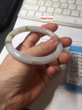 Load image into Gallery viewer, 57.2mm certified 100% natural Type A white yellow brown purple Autumn Leaf round cut jadeite jade bangle H162-6012
