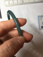 Load image into Gallery viewer, 56.3mm Certified Type A 100% Natural dark green/blue/gray with Guatemala slim round cut Jadeite bangle PH14-2352
