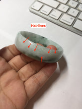Load image into Gallery viewer, 51mm Certified type A 100% Natural green white half mountain half water (半山半水) thin Jadeite Jade bangle PB272-1040
