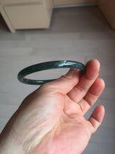 Load image into Gallery viewer, 57mm Certified Type A 100% Natural dark green/blue/gray/black Guatemala slim round cut Jadeite bangle PF64-0455
