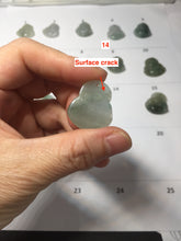 Load image into Gallery viewer, 100% Natural type A icy watery oily dark green(油青) happy Buddha jadeite pendant BS126
