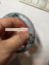 Load image into Gallery viewer, 60.7mm Certified Type A 100% Natural dark green/red/purple/gray Snowy Pine Mountain Jadeite Jade bangle PE115-1209
