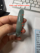 Load image into Gallery viewer, 57.2mm Certified type A 100% Natural oily dark green (老油青) blue gray black Mountains Afar (远山)Jadeite bangle PC258-0553
