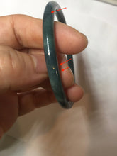 Load image into Gallery viewer, 58.5mm Certified Type A 100% Natural light black/green/gray/purple Guatemala slim round cut Jadeite bangle PJ77-0655
