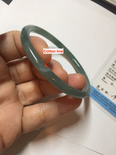 Load image into Gallery viewer, 59.5mm Certified Type A 100% Natural dark green/blue/gray with Guatemala slim round cut Jadeite bangle PE74-1468
