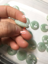 Load image into Gallery viewer, 18-23.5mm Type A 100% Natural  light green sunny green white Jadeite Jade Safety Guardian Button donuts Pendant group AA67
