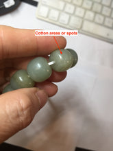 Load image into Gallery viewer, 14x13mm 100% Natural light green/gray vintage style nephrite Jade bead bracelet HF38
