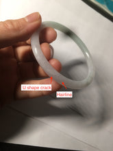 Load image into Gallery viewer, 54.5mm certified 100% natural green/purple/white slim round cut jadeite jade bangle L147-5552
