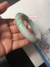 Load image into Gallery viewer, 57mm Certified Type A 100% Natural sunny green/white/ Jadeite Jade bangle BL33-5213
