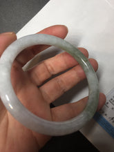 Load image into Gallery viewer, 58.7mm Certified Type A 100% Natural green white slim round cut Jadeite Jade bangle Y169-3693
