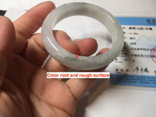 Load image into Gallery viewer, 46mm Certified Type A 100% Natural icy watery light green white clear Jadeite Jade bangle BS88-6685
