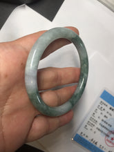 Load image into Gallery viewer, 54.6mm Certified Type A 100% Natural green purple round cut jadeite Jade bangle PJ39-0280

