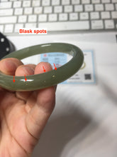 Load image into Gallery viewer, 53.1mm Certified 100% Natural light green gray black Nephrite Bangle HN144-6929
