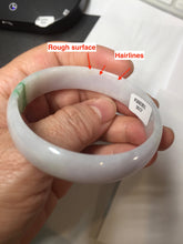 Load image into Gallery viewer, 50.5mm certified 100% natural Type A sunny green white/purple(春带彩) thin jadeite jade bangle BS165-1617
